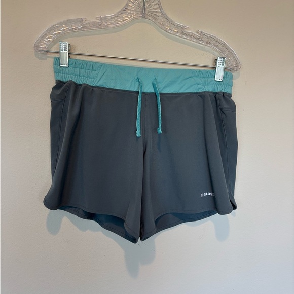 Patagonia Women's Gray and Teal Athletic Shorts - Picture 1 of 8